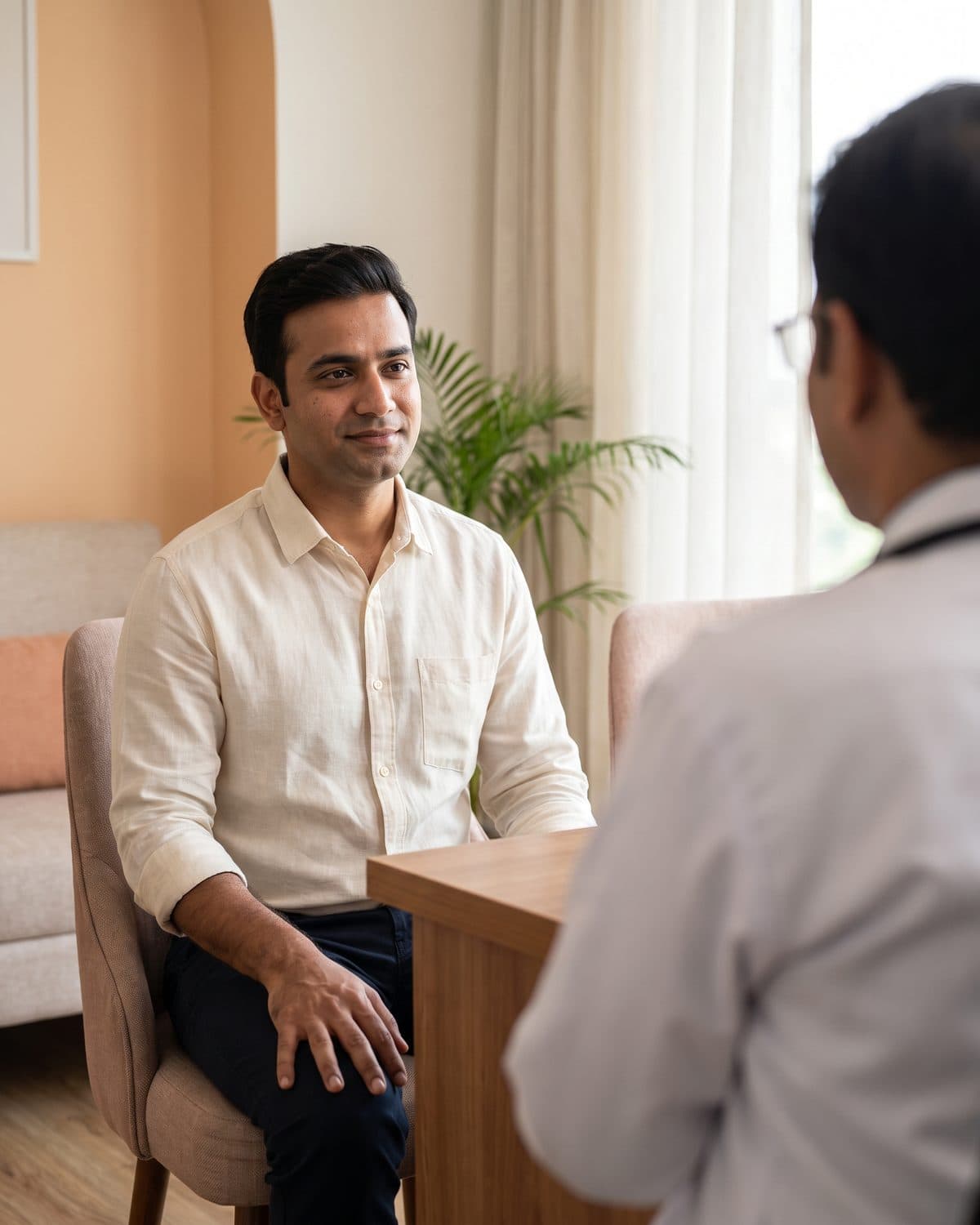 Man in a fertility consultation